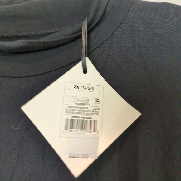 NEW Ava & Viv Women 3X Mock Loose Neck Long Sleeve Black Plus - Picture 2 of 6